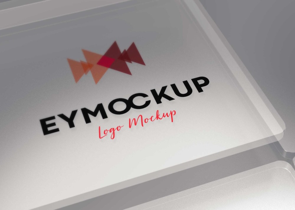 Free Ice Glass Logo Mockup