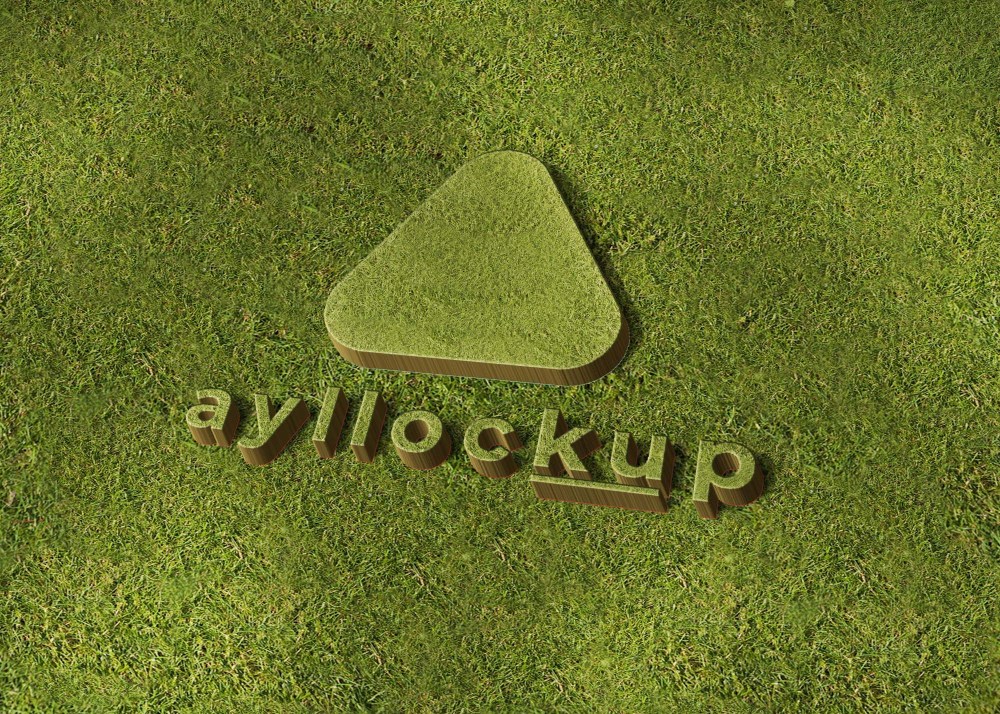 Grass Best 3D Logo Mockup 2020