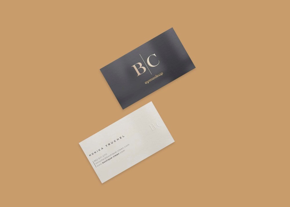 Free Clean Business Card Mockup - Graphicfolks