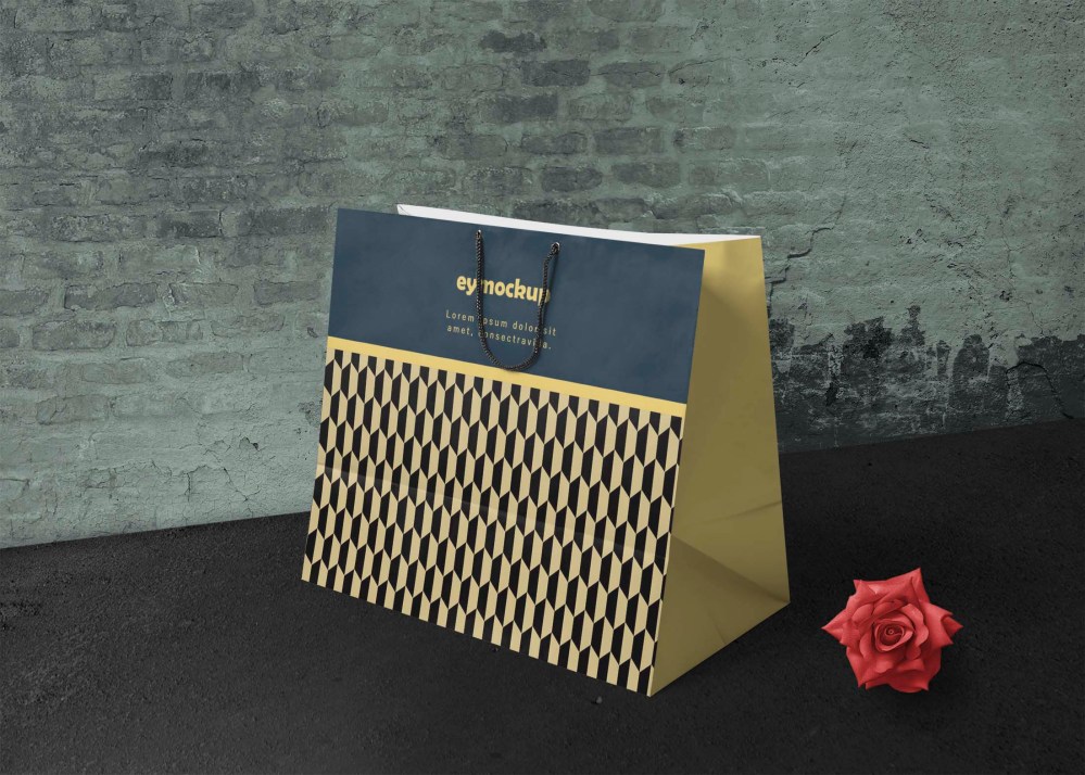 Free Big Paper Bag Mockup - Graphicfolks