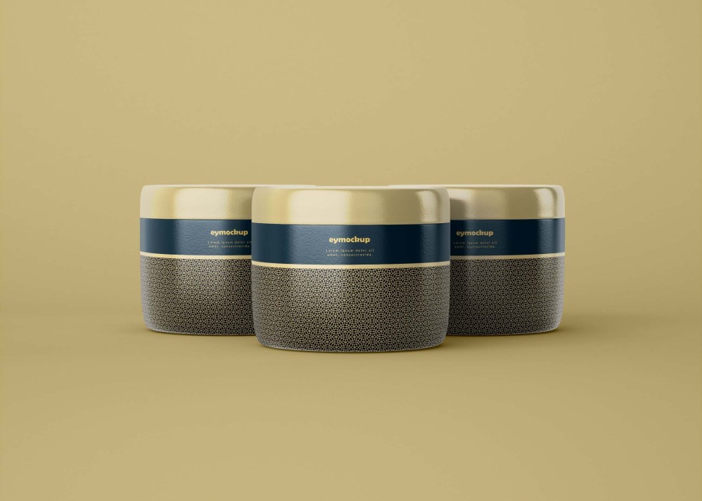 Free Cosmetic Jars Mockup - Graphicfolks