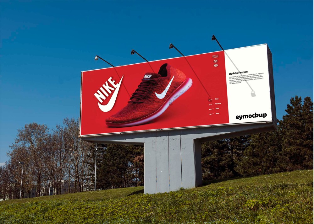 Free Hill Station PSD Billboard Mockup - Graphicfolks