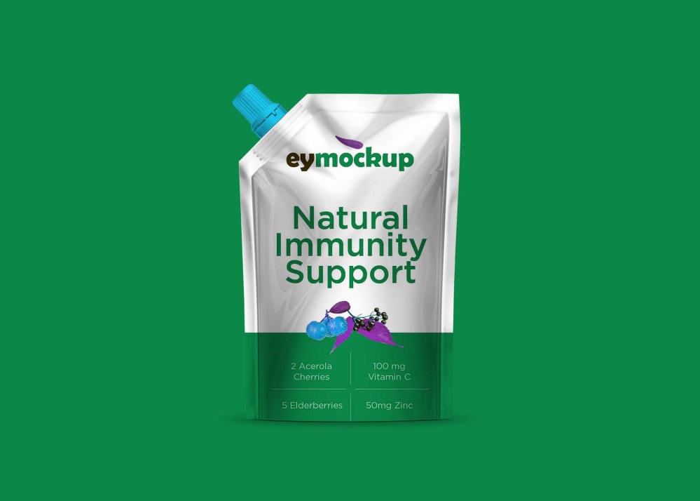 Free Juice Pouch PSD Mockup - Graphicfolks