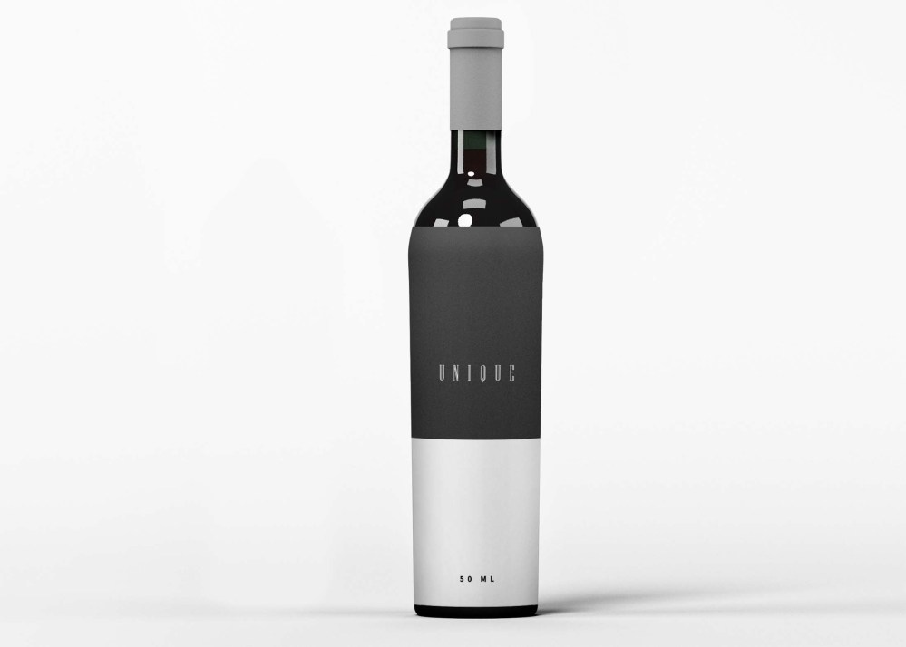 Free Modern Wine Bottle Mockup - Graphicfolks