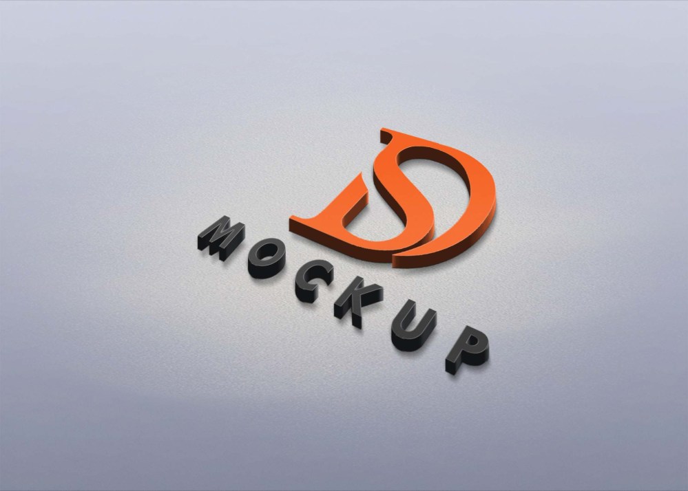 Free PSD sea 3D Logo Mockup - Graphicfolks