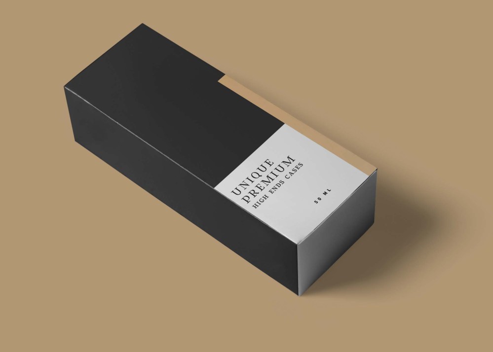 Free Rectanglar Box Label Mockup - Graphicfolks