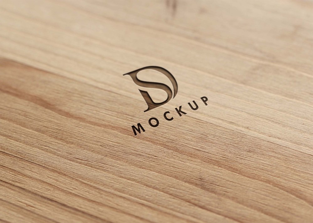 Free Wood Surface Logo Mockup - Graphicfolks