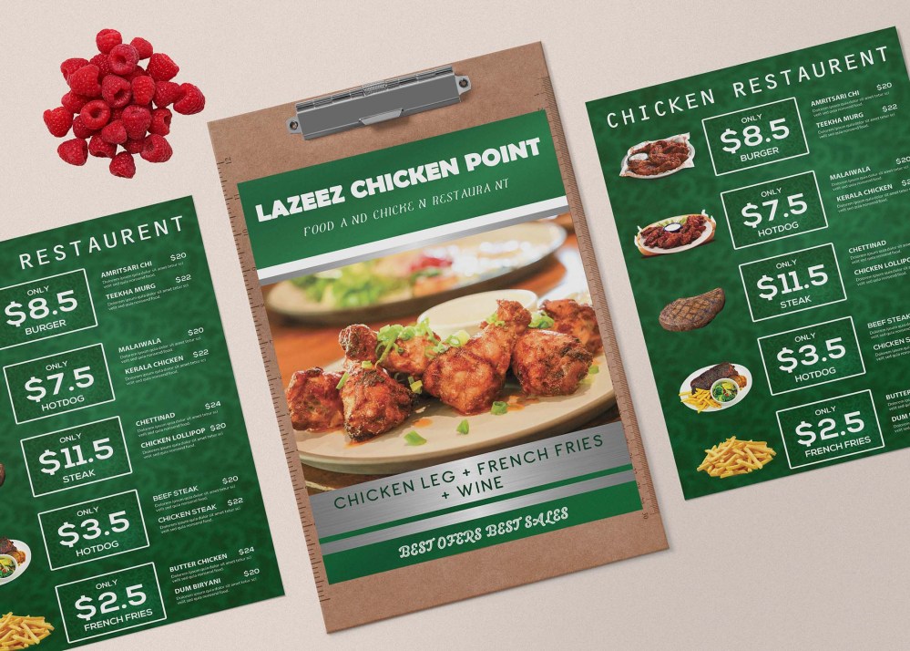 Free Veg Snacks Menu Card Template - Graphicfolks