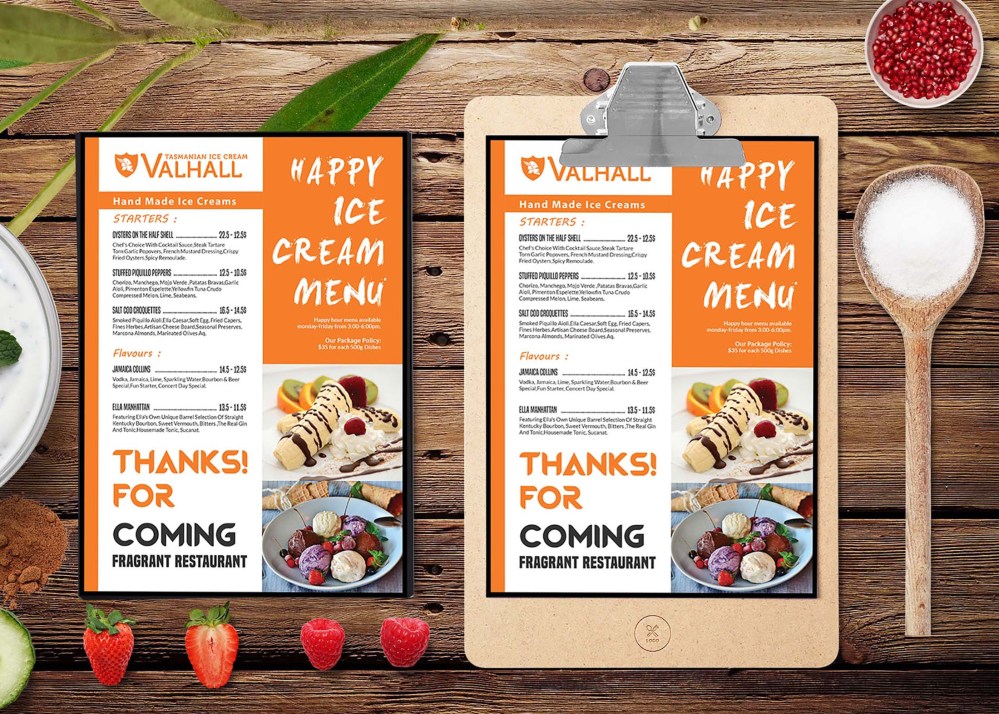 Free Ice Cream Shop Menu Template - Graphicfolks