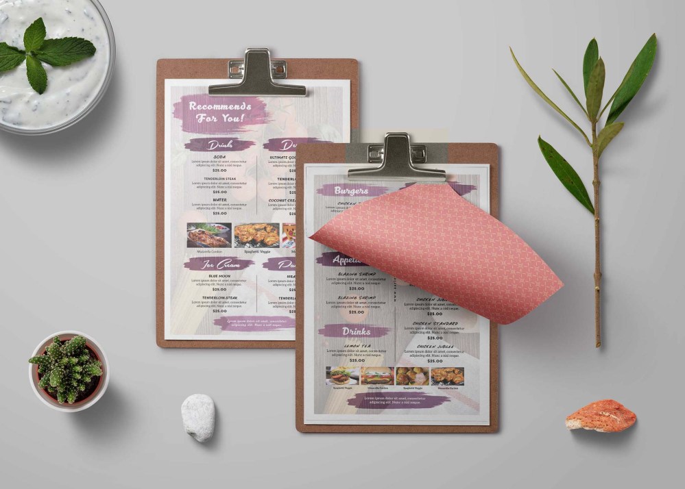 Free Veg Continental Food Menu Card Template - Graphicfolks