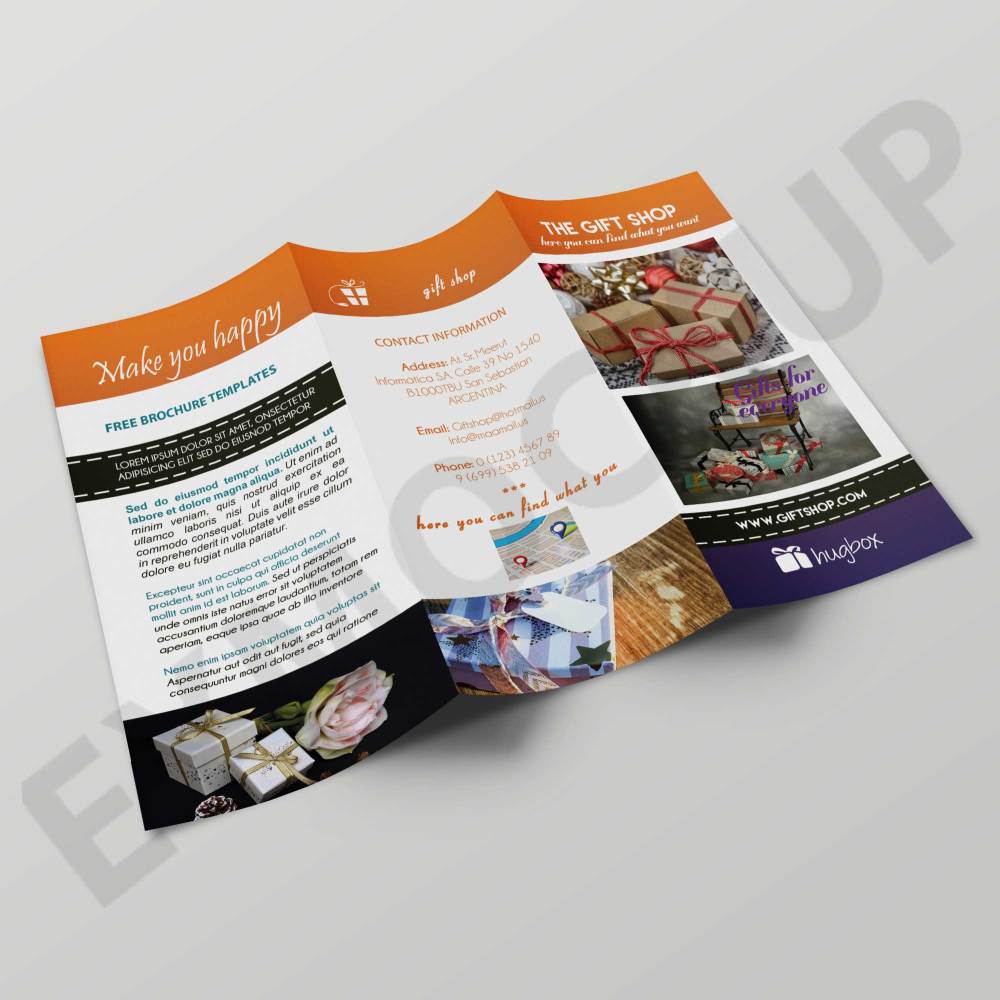 Free Gift Shop Tri-Fold Brochure Template - Graphicfolks