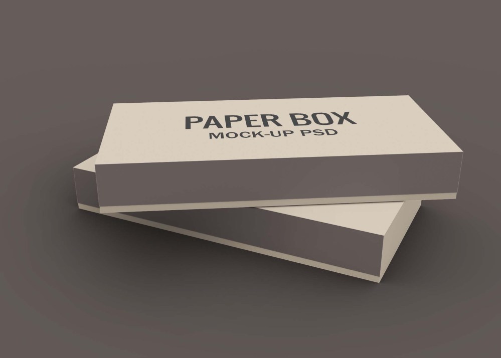 Free Brown Paper Box Mockup - Graphicfolks