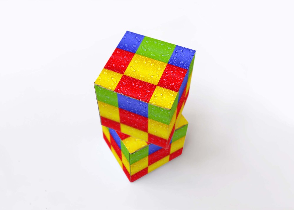 Free Colourful Box Packaging Mockup - Graphicfolks