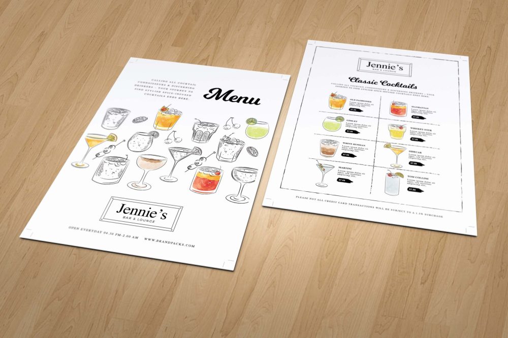 Bar Menu Design Template - Graphic Folks