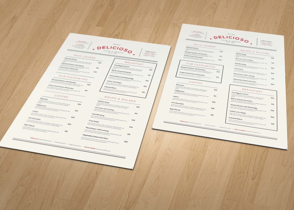 Classy Menu Design - Graphic Folks