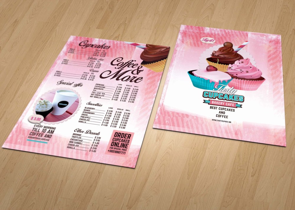 Cup Cake Menu - Graphic Folks