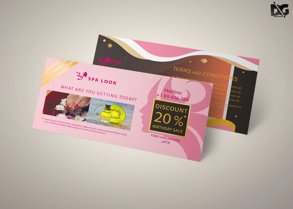 Spa Lounge Gift Voucher Template - Graphic Folks
