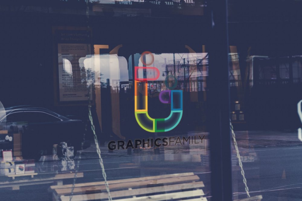 Window Sign Logo Mockup