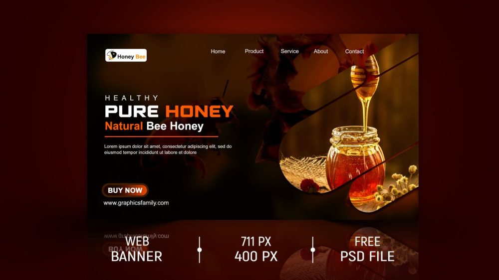Honey Web Banner Design – GraphicsFamily