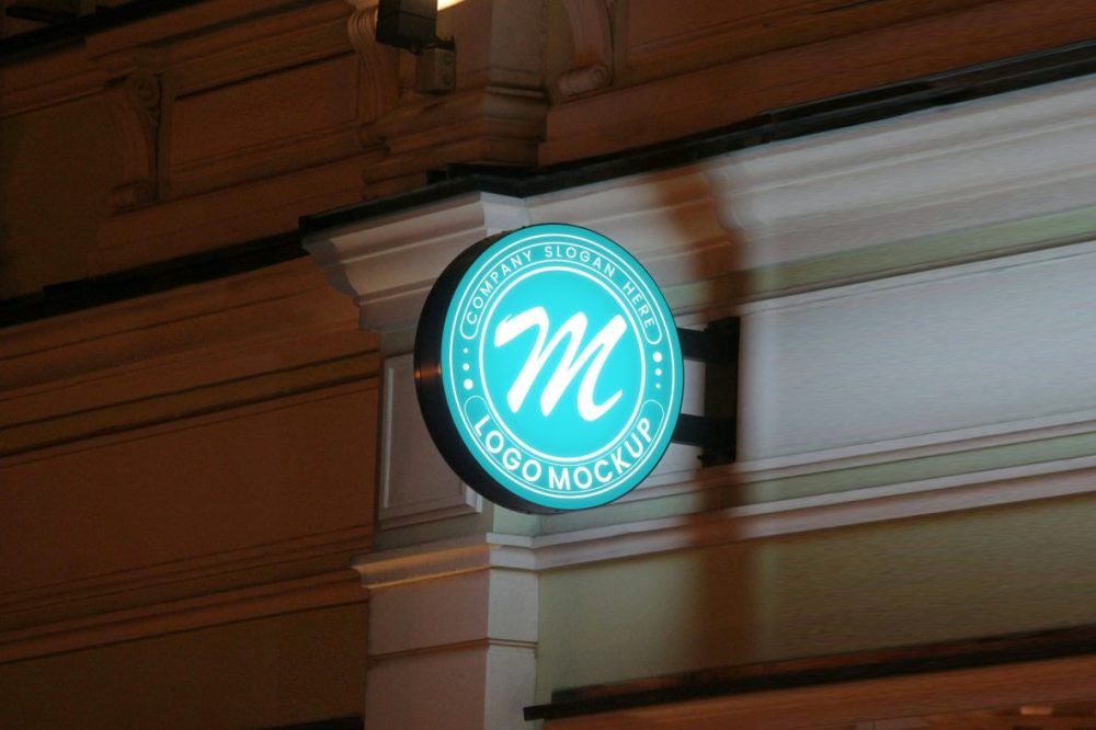 Lighted Signage Logo Mockup – GraphicsFamily