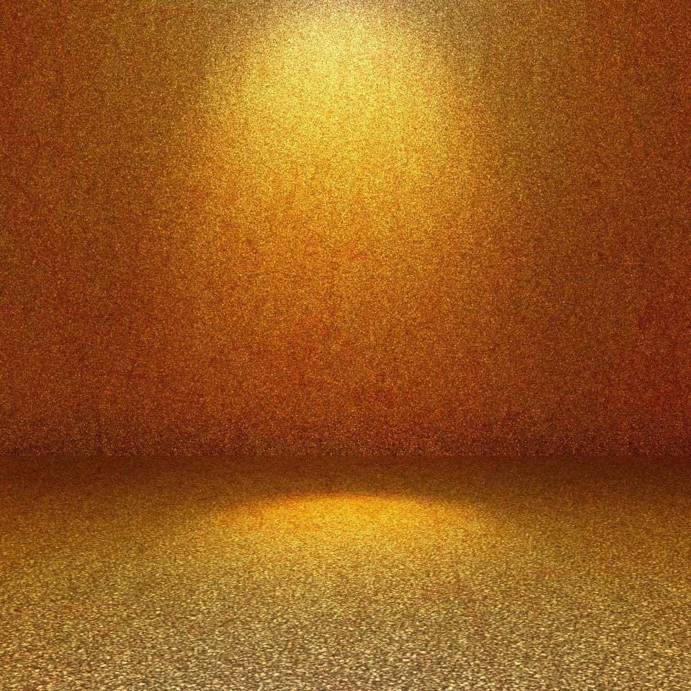3D gold glitter room interior