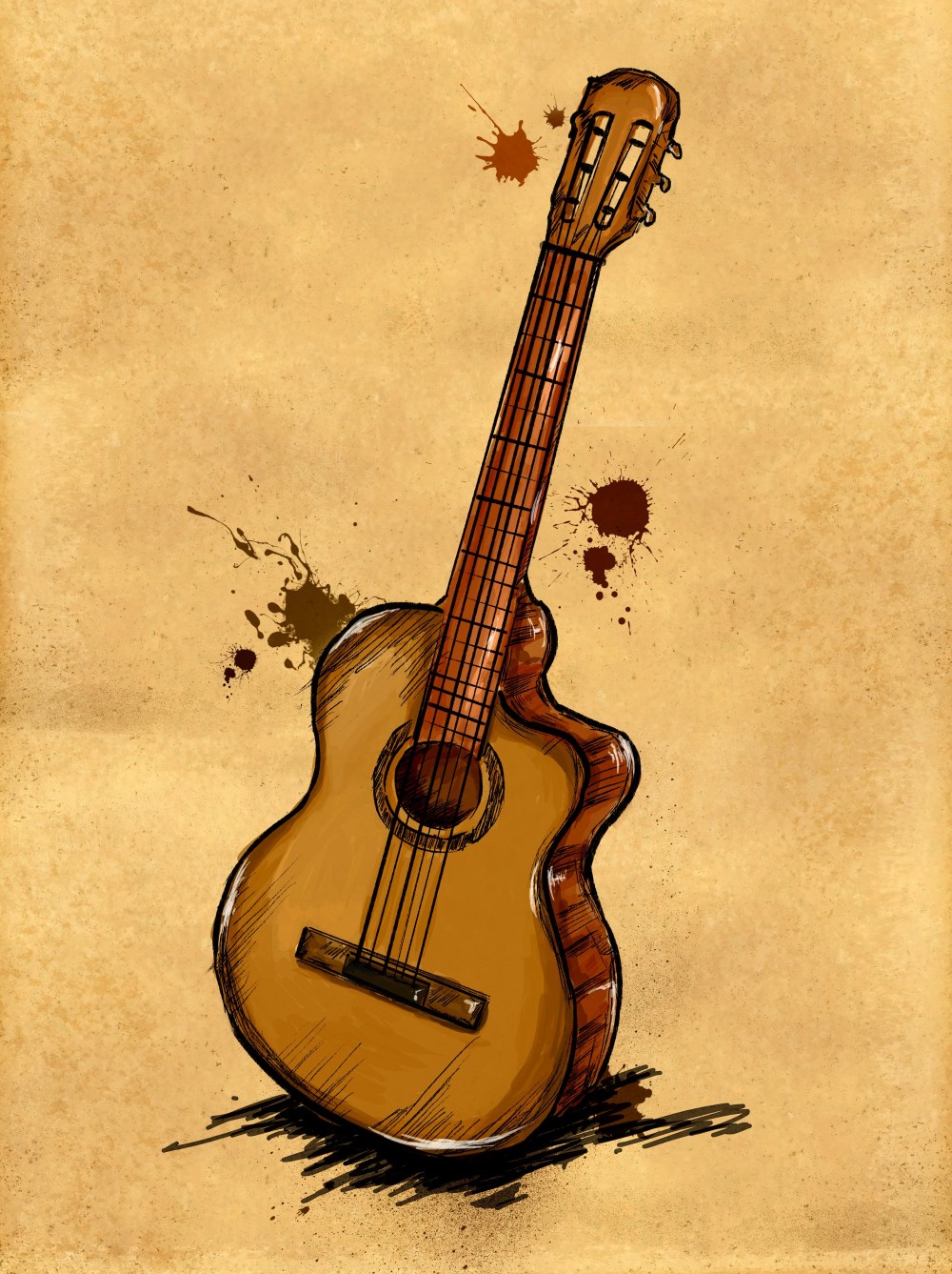 Guitar Painting Image
