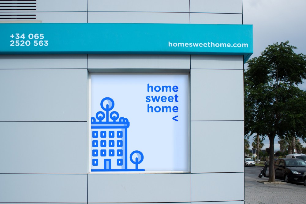 billboard mockup on shop window