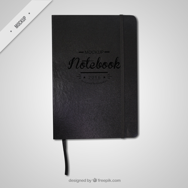 Black notebook mockup