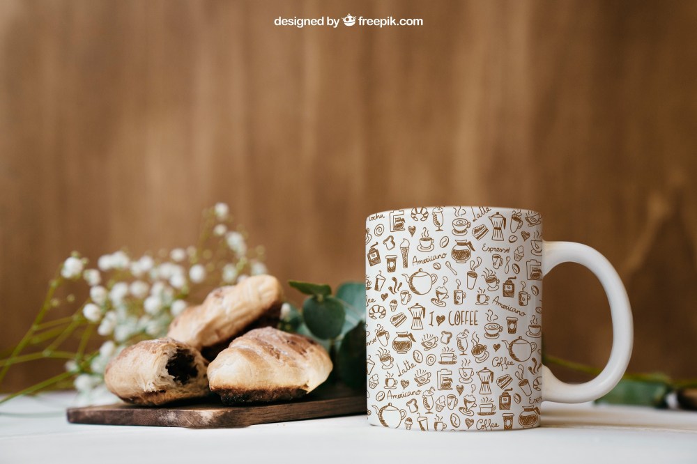 Breakfast mockup with mug