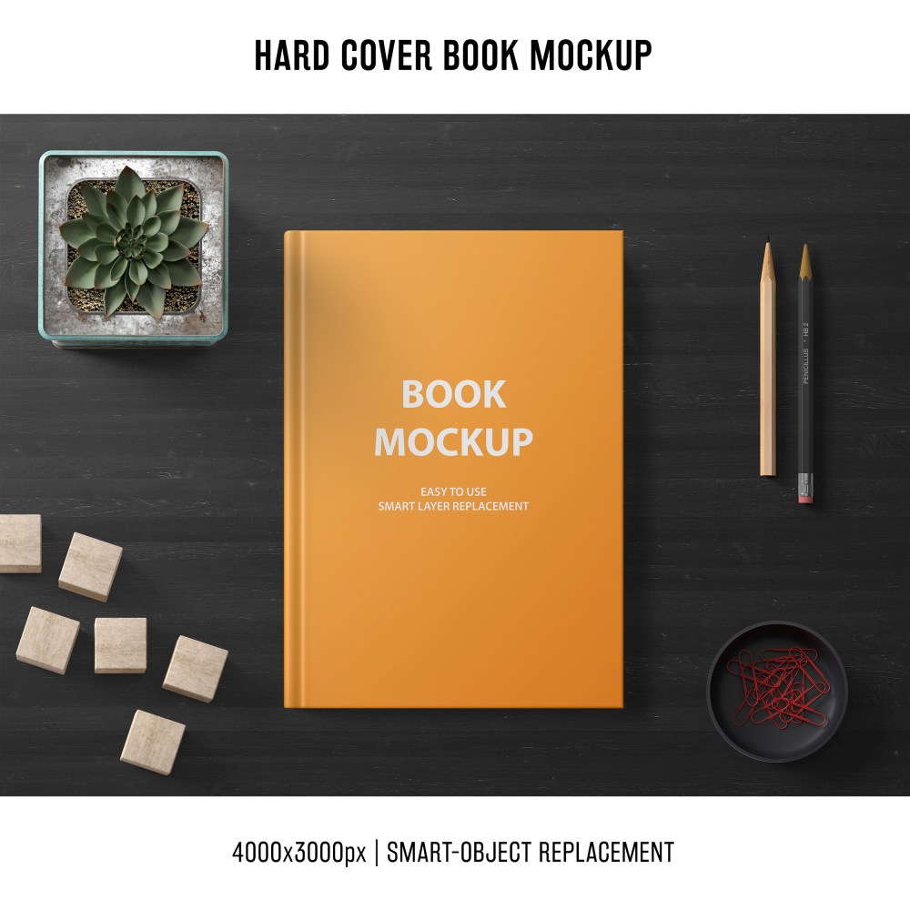 creative hard cover book mockup