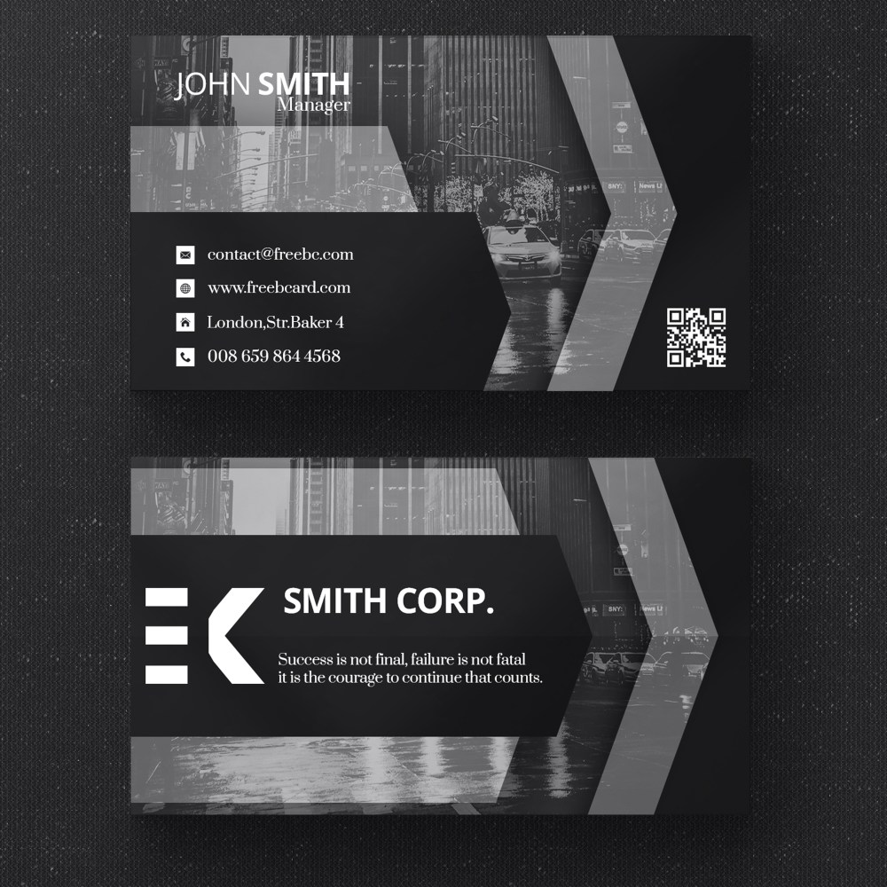 Dark business card template