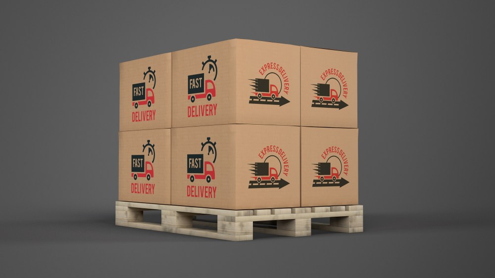 Delivery boxes on pallet