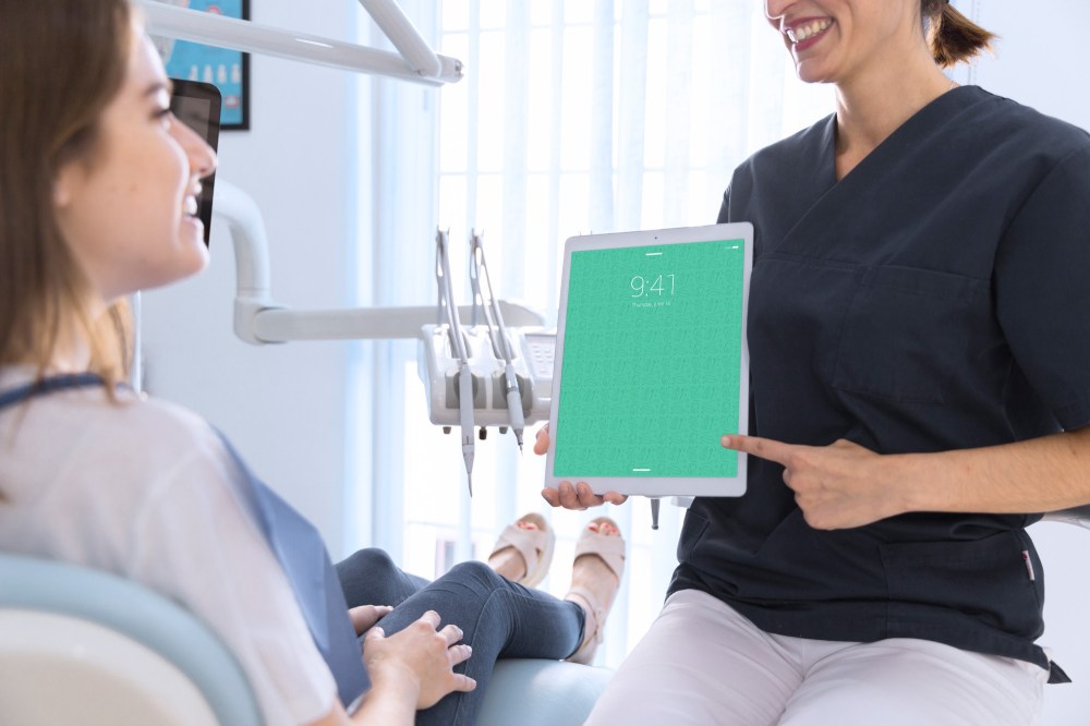 Dentist mockup with tablet