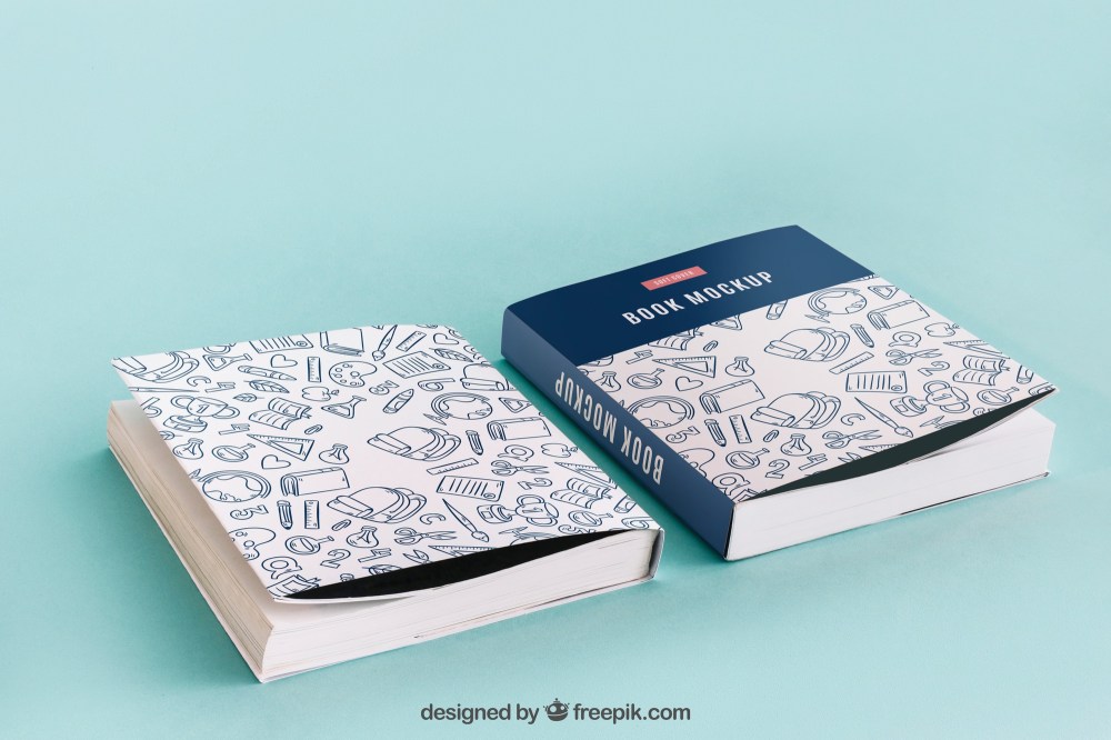 Front and back book cover mockup