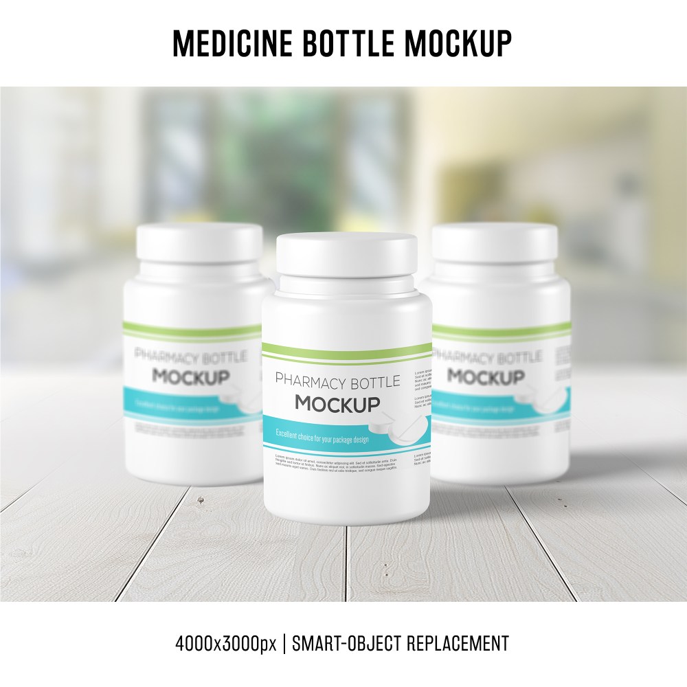 Medicine bottle mockup