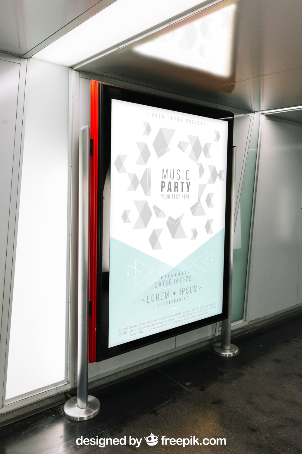 Mupi mockup in metro
