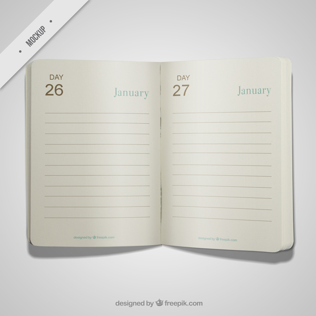 Open diary mockup