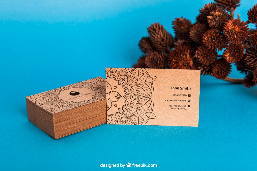 Organic business card mockup