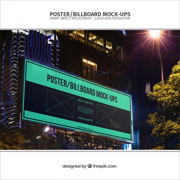Realistic billboard mockup