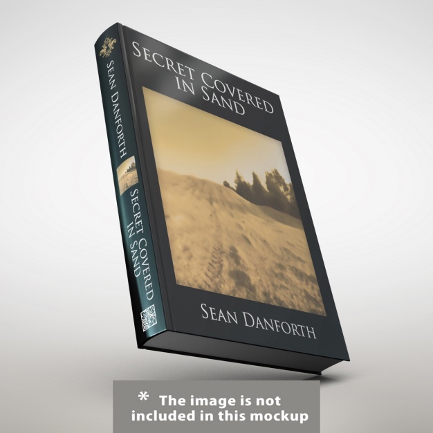 Realistic book cover presentation