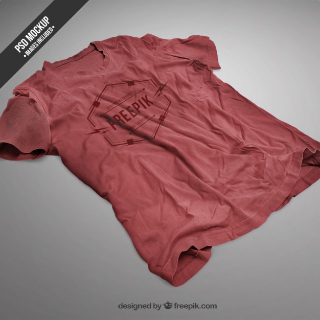 Red t-shirt mockup