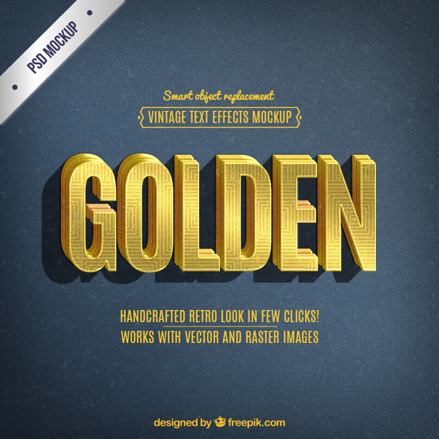 Retro golden lettering