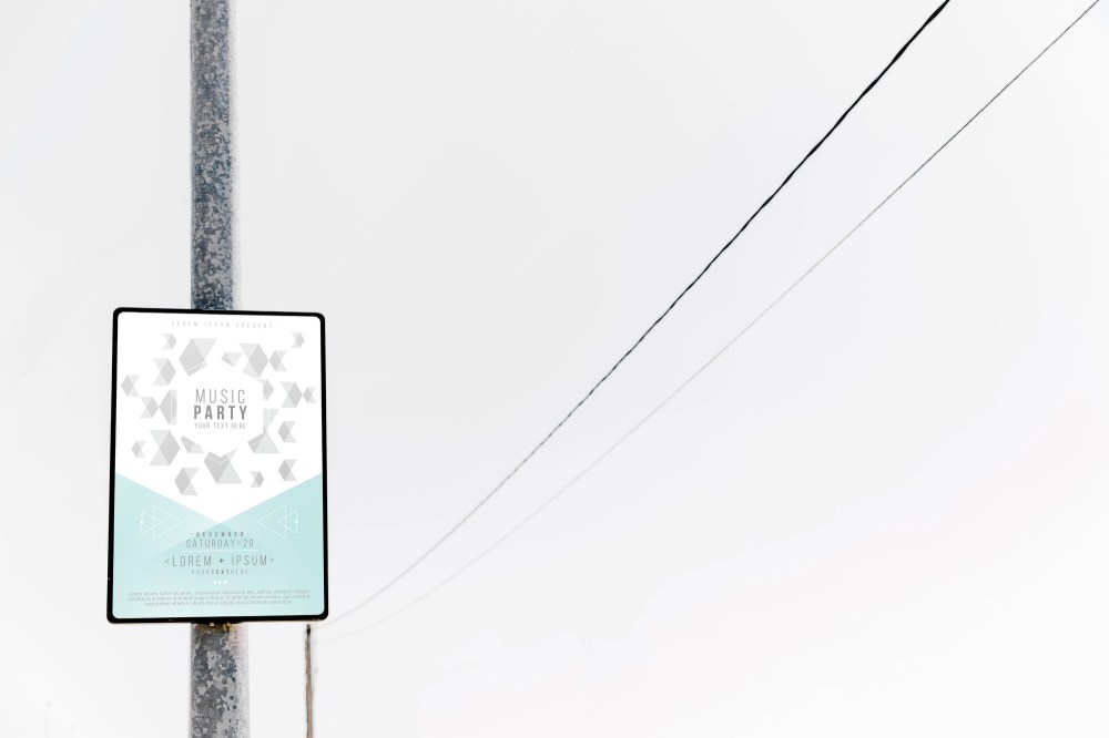 Sign mockup on pole