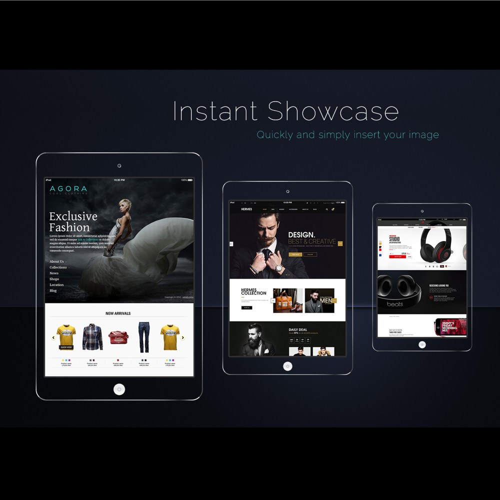 Three ipad screen mock up