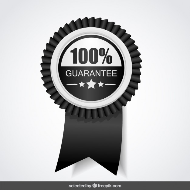 100 percent black and white guarantee