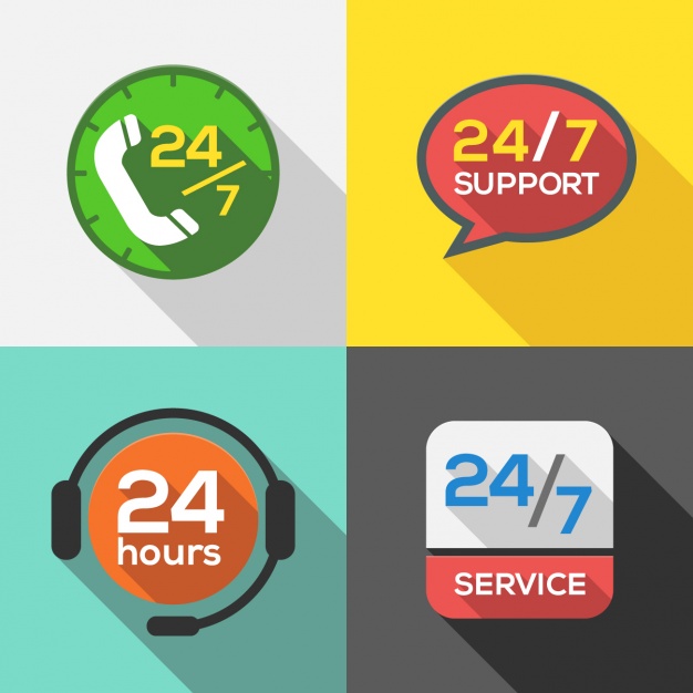 24 hours service logos collection