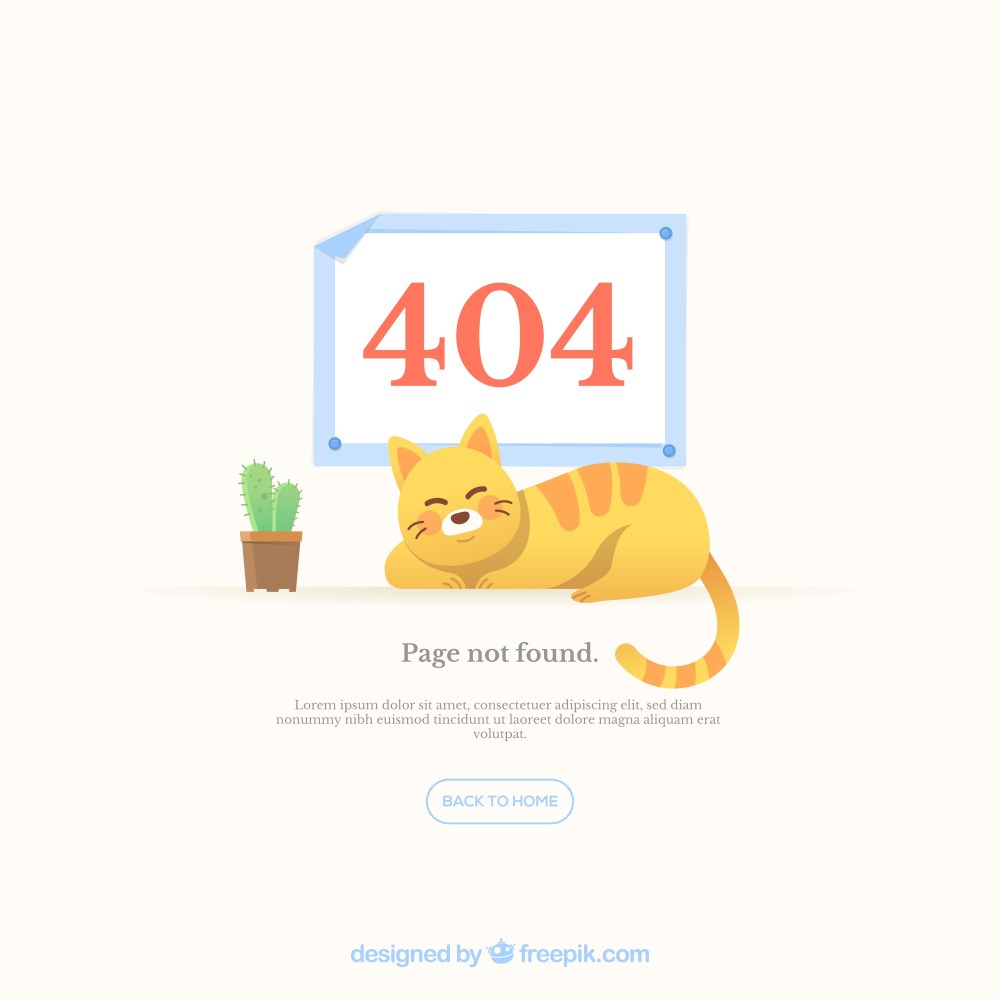 404 error template in flat style