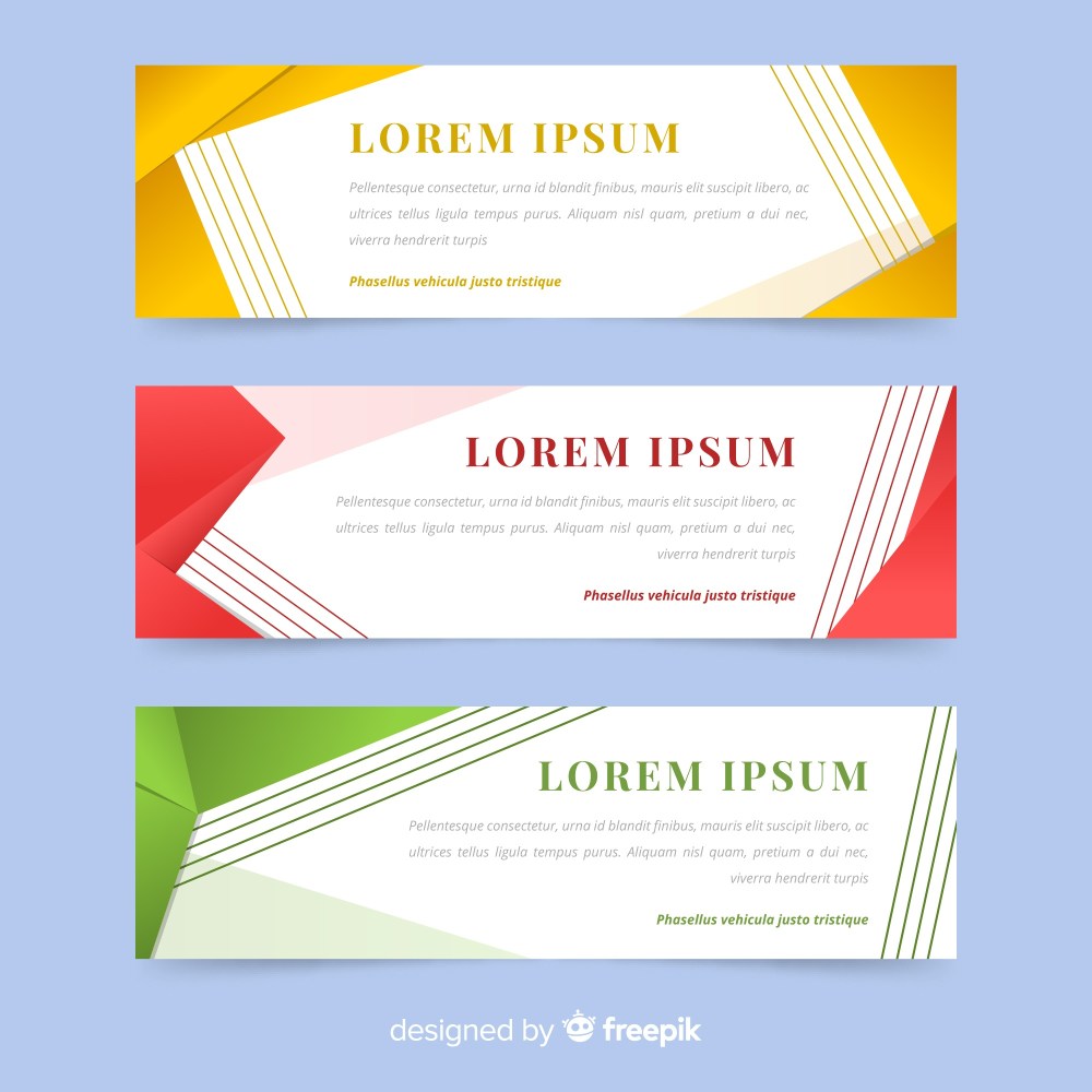 Abstract banners with colorful shapes