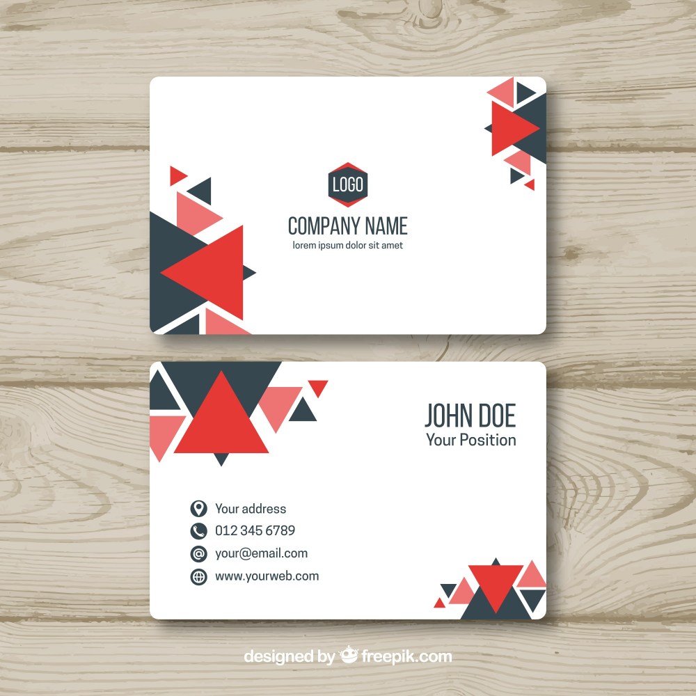 Abstract business card with triangles