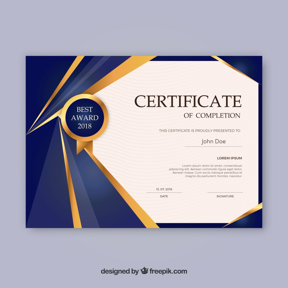 Abstract design certificate